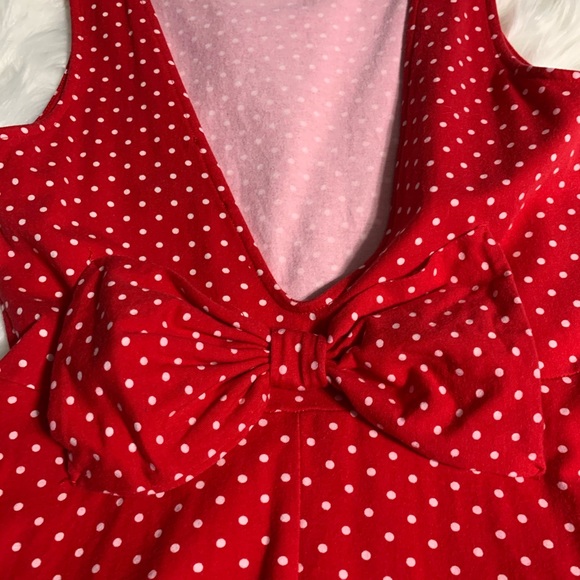Forever 21 Red Polka Dot Skater Dress Medium - Picture 6 of 8